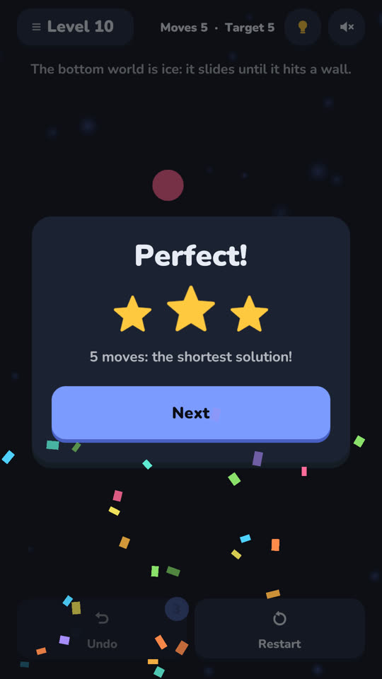 Level complete with three stars